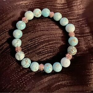 Turquoise Natural Stone & Silver Spacer Beads.